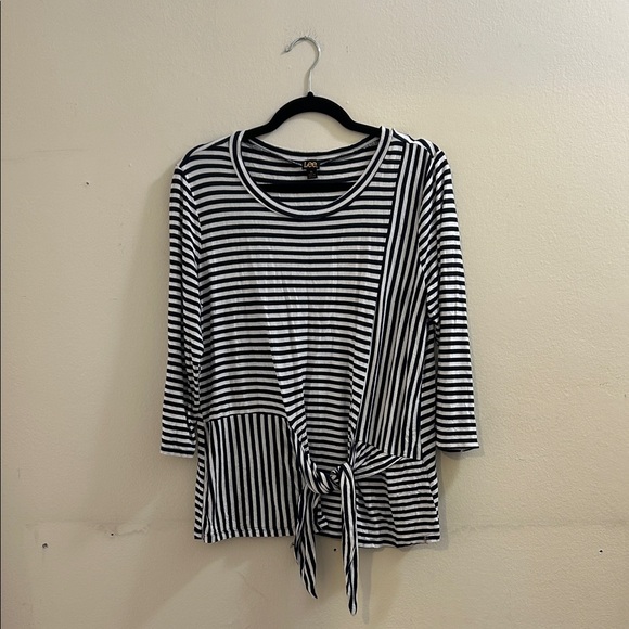 Lee Tops - Lee Women's Black and White Striped Blouse